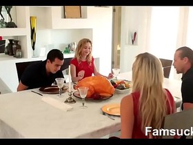 Step Sister Sucks And Fucks Brother During Thanksgiving Dinner  FamSuck.com